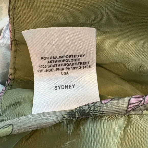 Anthropologie NWT Green Floral Quilted Ruffle Vest Tie Detail OS One Size NEW - Picture 11 of 11